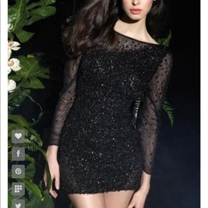 Short Sequinned Cocktail Dress by Alyce Claudine